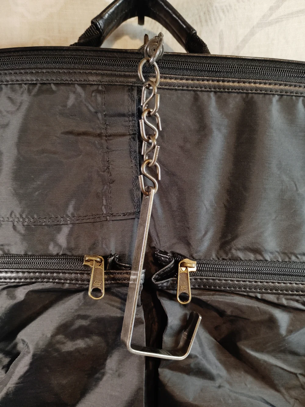 Carlo Amboldi Black Genuine Leather Garment Bag
